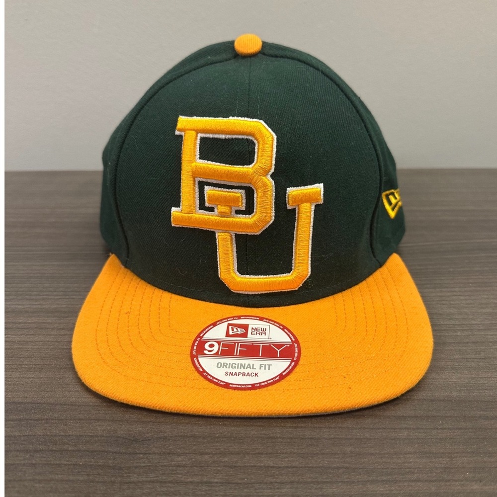 NWT New Era 9FIFTY Baylor University BU Snapback Hat Green Gold 20815691 OSFA